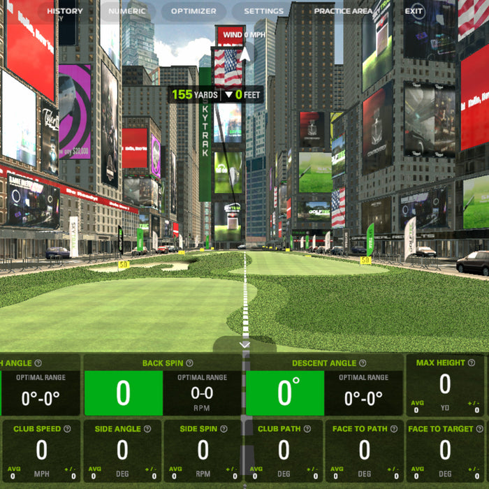 New Times Square driving range on SkyTrak software