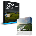 The FSX Play and FSX2020 Foresight Sports software in their respective boxes