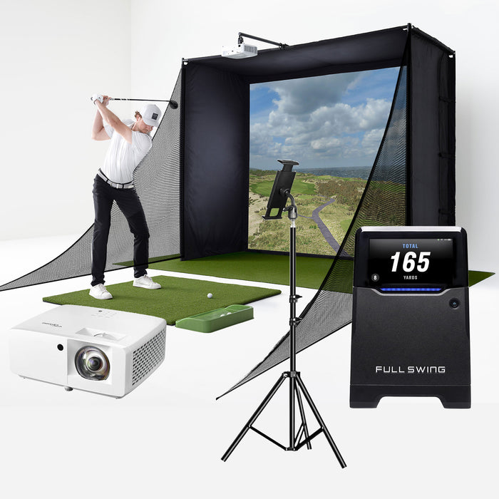 Full Swing KIT Golf Launch Monitor Studio Package | PlayBetter SimStudio™ with Impact Screen, Enclosure, Side Barriers, Hitting/Putting Mats & Projector