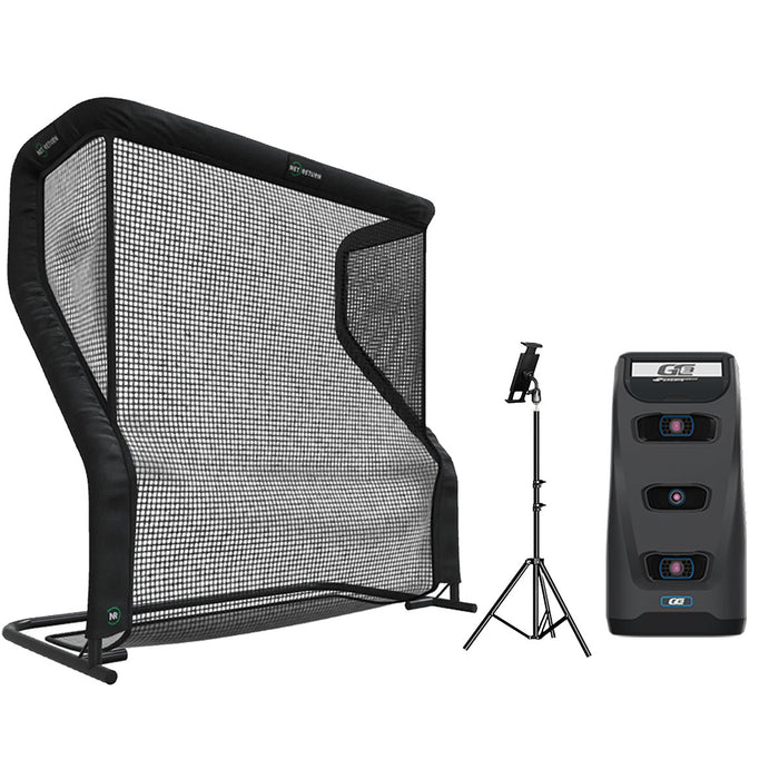 Foresight GC3 Golf Launch Monitor PlayBetter Home Net Studio with The Net Return Premium Hitting Net Package