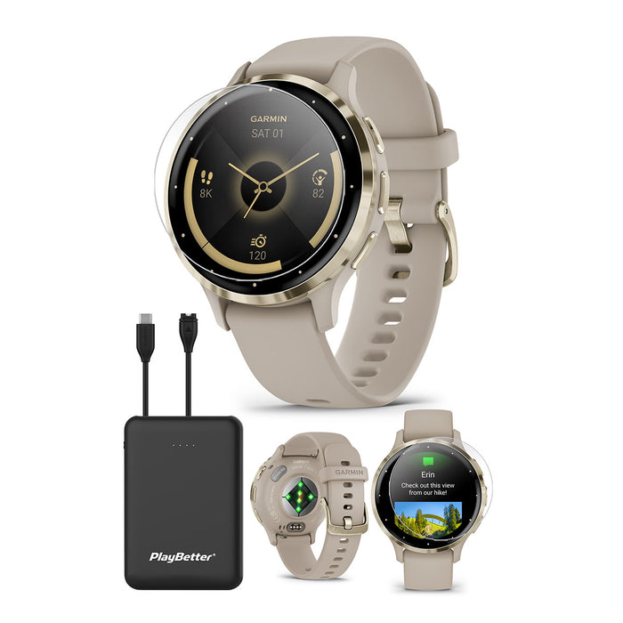 Garmin Venu 3 Smartwatch - Slate Stainless Steel Bezel with Black