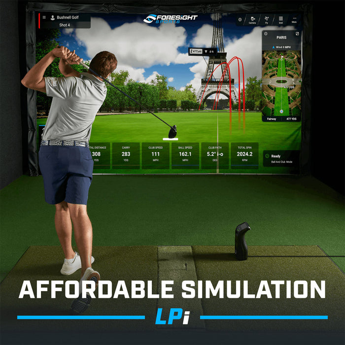 Bushnell LPi Personal Launch Monitor & Simulator Studio Package | PlayBetter SimStudio™ with Impact Screen, Enclosure, Side Barriers, Hitting/Putting Mats & Projector