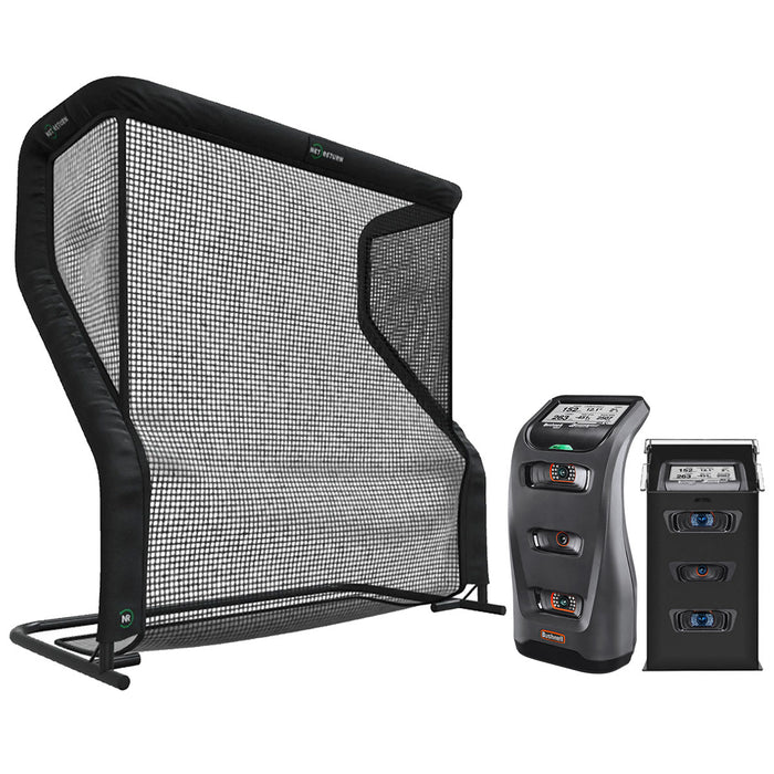 Bushnell Launch Pro Golf Simulator PlayBetter Home Net Studio with The Net Return Premium Hitting Net Package