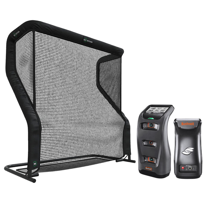 Bushnell Launch Pro Golf Simulator PlayBetter Home Net Studio with The Net Return Premium Hitting Net Package