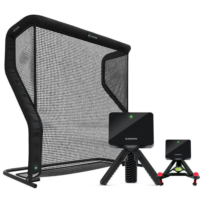 Garmin Approach R10 Golf Launch Monitor PlayBetter Home Net Studio with The Net Return Premium Hitting Net Package