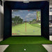 Front view of a PlayBetter SimStudio indoor golf simulator with E6 Connect software on the impact screen