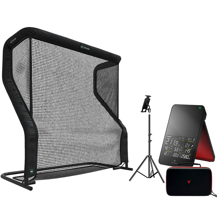 Swing Caddie SC4 PRO Golf Launch Monitor PlayBetter Home Net Studio with The Net Return Premium Hitting Net Package