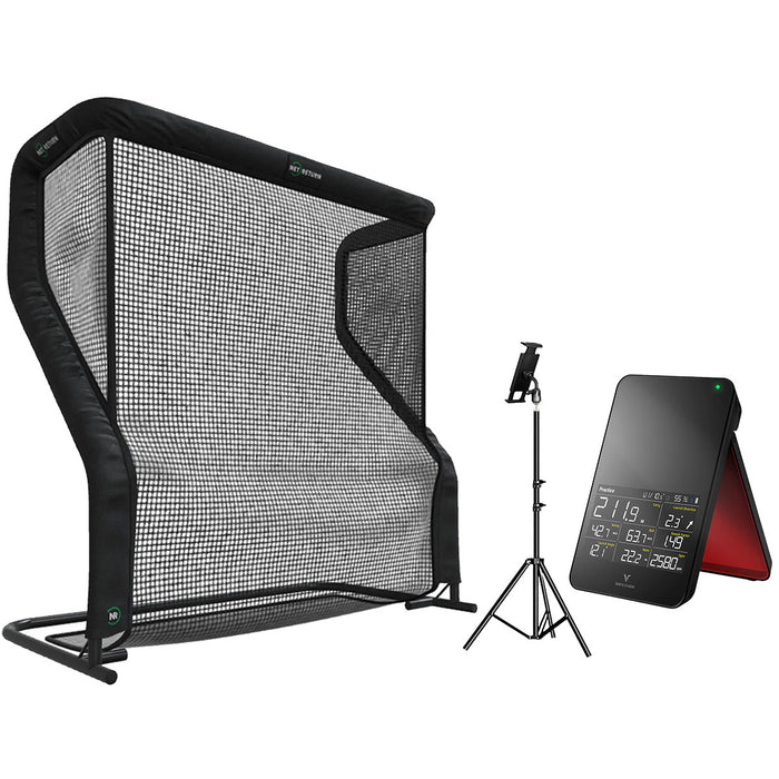 Swing Caddie SC4 PRO Golf Launch Monitor PlayBetter Home Net Studio with The Net Return Premium Hitting Net Package