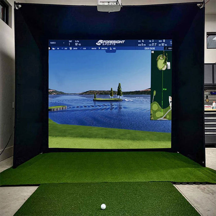 Full Swing KIT Golf Launch Monitor Studio Package | PlayBetter SimStudio™ with Impact Screen, Enclosure, Side Barriers, Hitting/Putting Mats & Projector