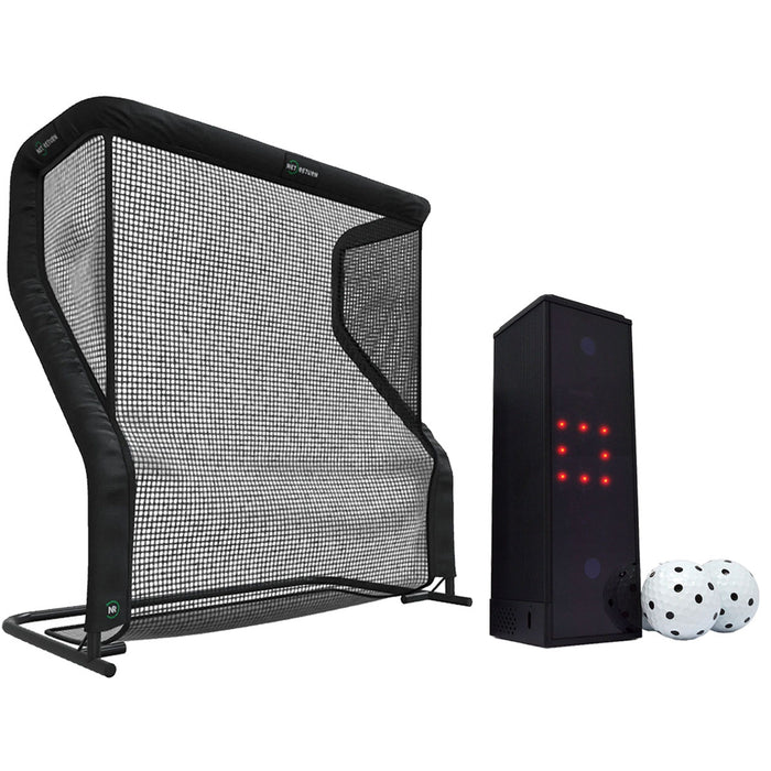 Square Golf Simulator & Launch Monitor Home Hitting Net Studio with The Net Return Premium Package