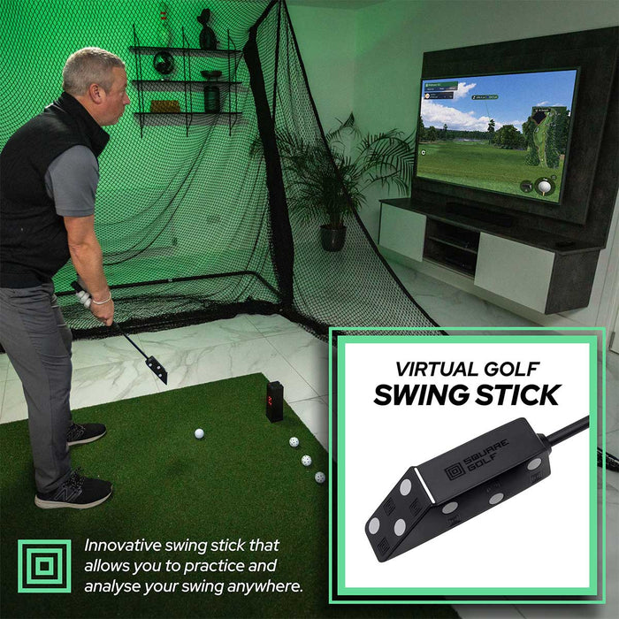 Square Golf Simulator & Launch Monitor with PlayBetter SimStudio™ Complete Home Golf Studio Package