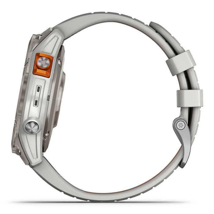 Garmin Fenix 7 Pro Sapphire Solar (Fog Gray/Ember Orange) Multisport GPS Smartwatch | Bundle with PlayBetter Screen Protectors & Portable Charger