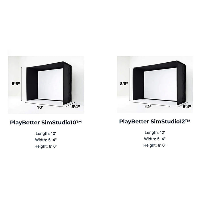 PlayBetter SimStudio™ BYO Home Studio | Enclosure & Impact Screen Only (with Projector & Hitting Mats Option)