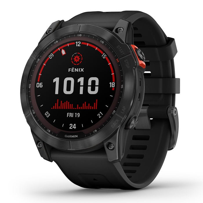 Garmin fenix 7S Sapphire Solar GPS Smartwatch - negro/carbon - DLC Titanio